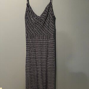 Just One Answer Size M Dress Navy blue with white polkadots